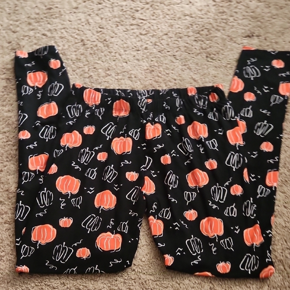 Apt. 9 Womens Pumpkin Print Pants - Black and Orange